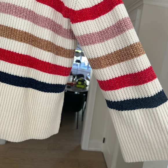 GAP Multicolour Split Hem Cotton Chenille Stripe Sweater - Size XL - Picture 5 of 12